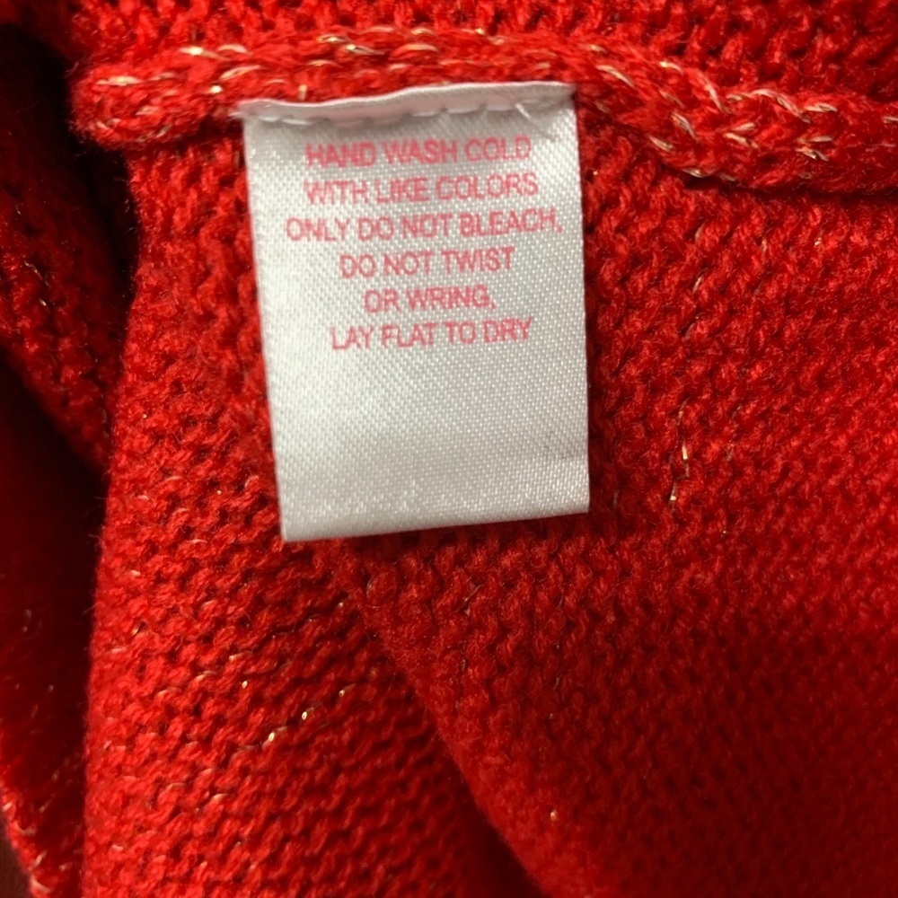 NWT Red Derek Heart Sweater With Gold Accent Women's Size L - Picture 5 of 5